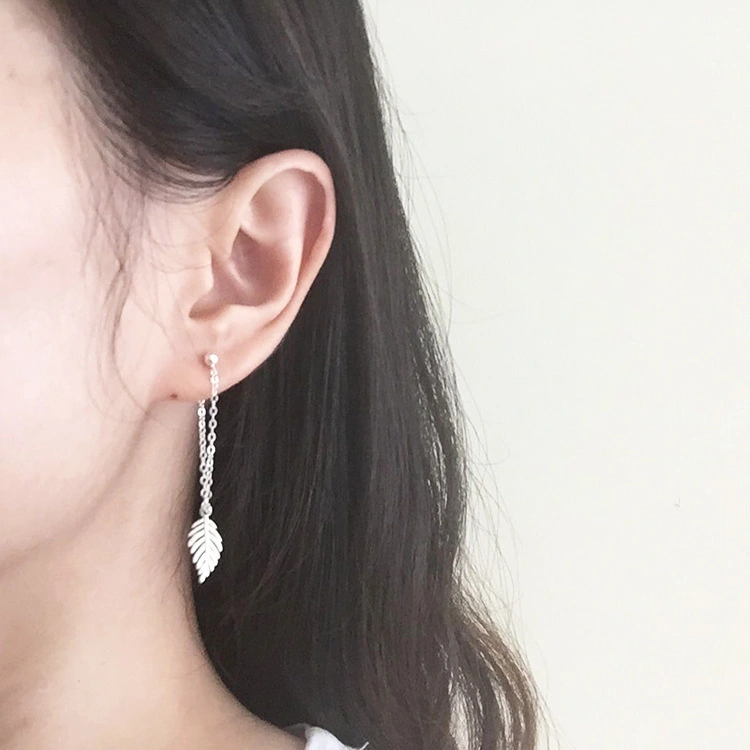 Fashion Long Leaf Back Earrings