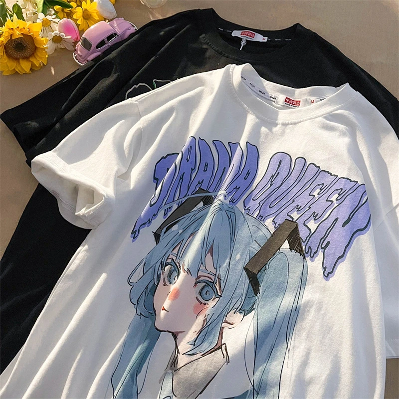 2023 new Japanese two-dimensional JK girl anime print T-shirt