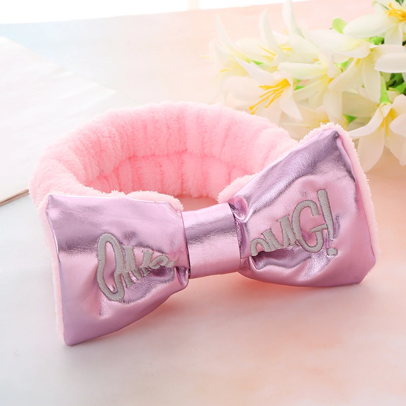 Cute Letters Bow Hair Band Girls Makeup And Face Wash Hair Band