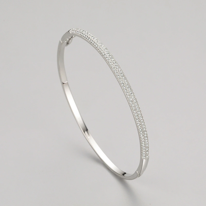 S925 Sterling Silver Bracelet Female Opening Oval