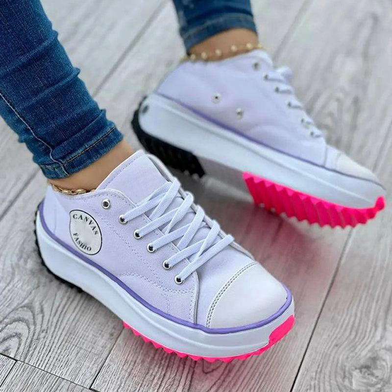 Large Size Casual Low-top Shoes Women's Platform Canvas Shoes