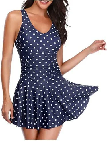 One Piece Swimwear Fashion Print Strap Dress