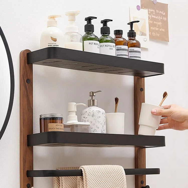 Toilet Shelving Perforation-free Wall-mounted Household Integrated Multi-layer Storage Shelf