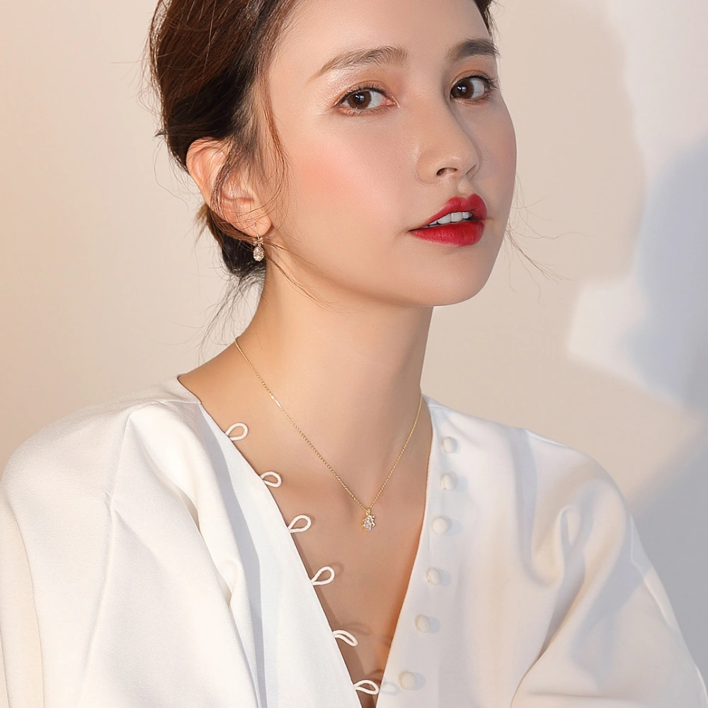 Temperament Korean Style Bow Pendant Clavicle Chain Female Plated