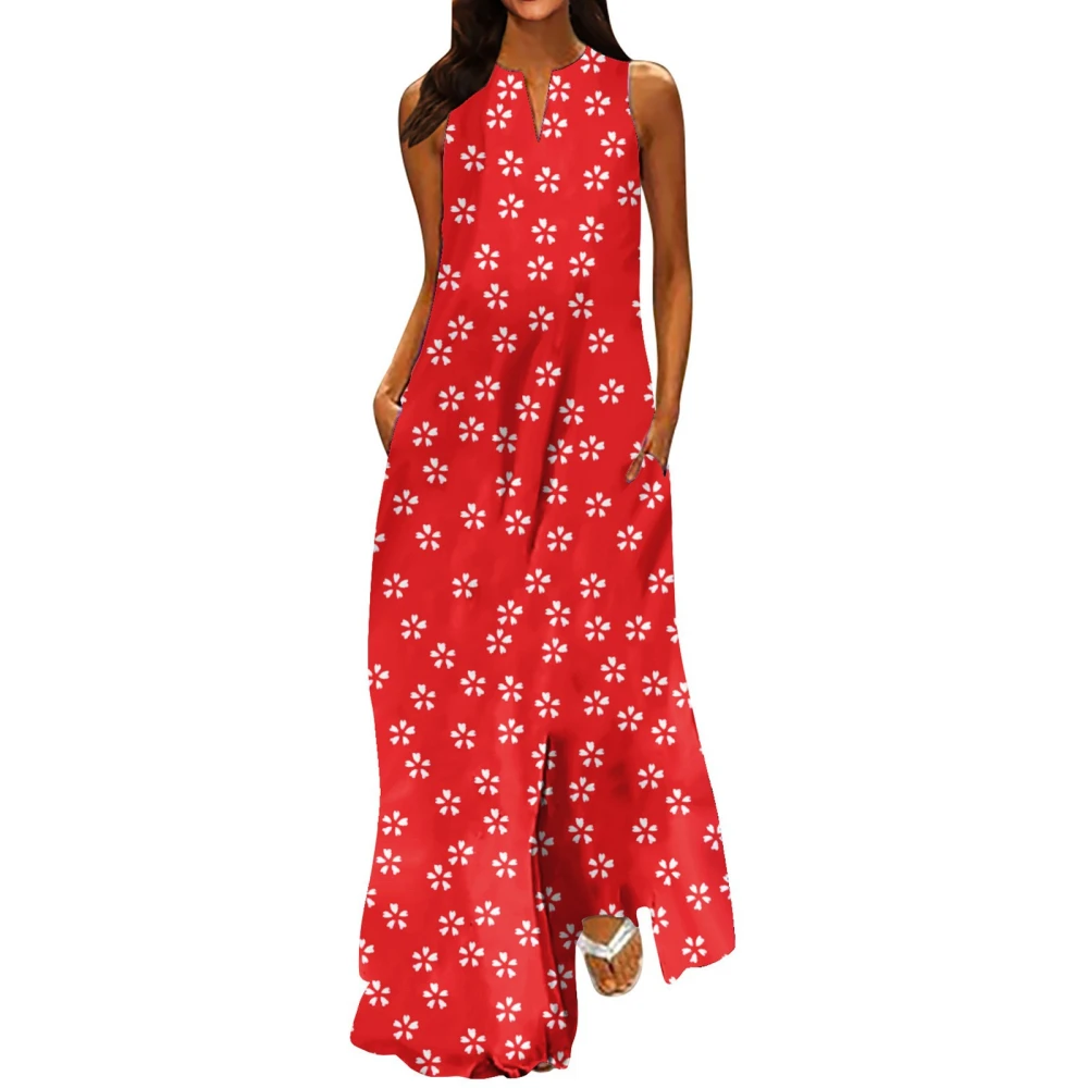 V-neck Pocket Floral Dress For Women