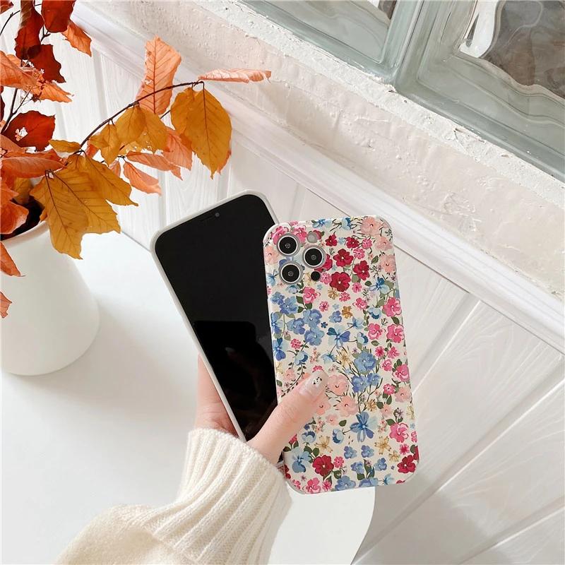 Literary Ins Wind Floral Mobile Phone Case Soft Shell