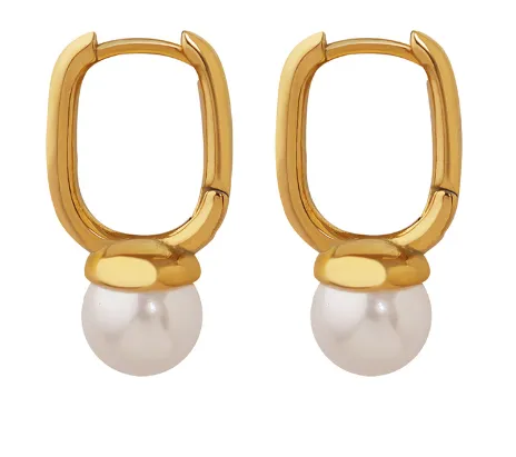 Veers Geometric Pearl Earrings