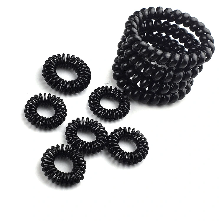 Women's Fashion Simple Black Telephone Line Hair Ring