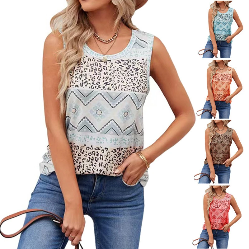 2023 New Women's Printed Casual Ethnic Sleeveless Racerback Tank Top