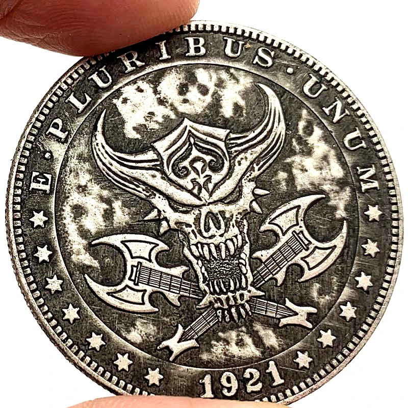 1921 Rover Coin Bull Devil Skull Coin Copper Old Silver Commemorative Coin