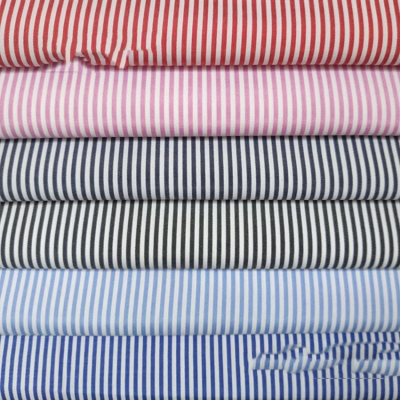 Shirt Striped Fabric Lining Pocket