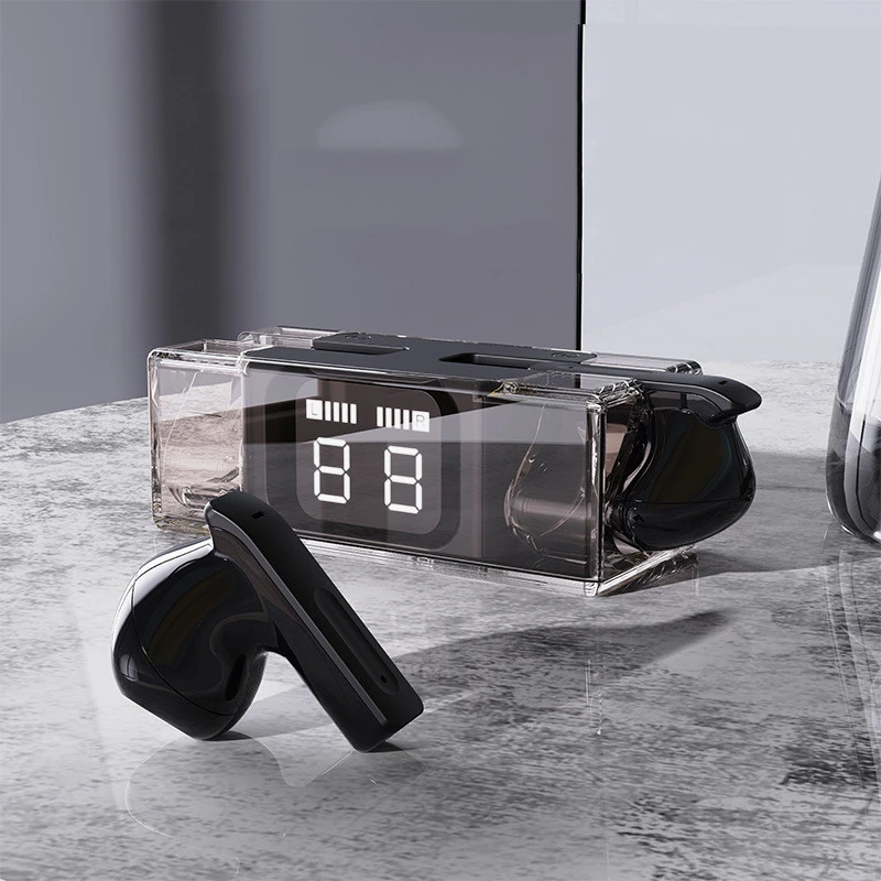 Transparent Bluetooth Headset Half In-ear Digital Display