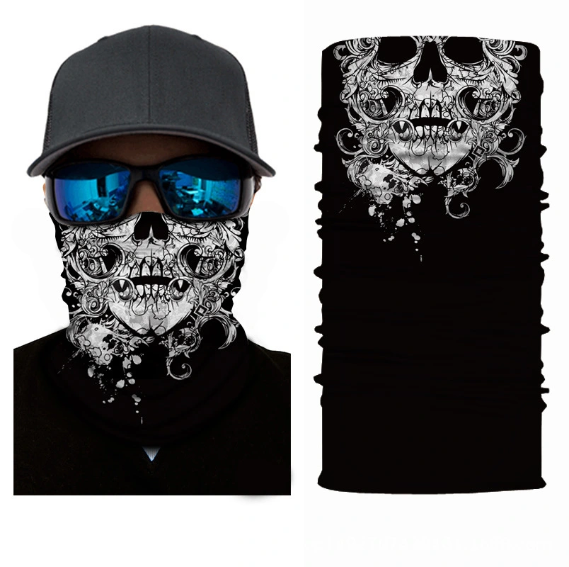 Skull Half Face Series Magic Headband Seamless Protective Warm Scarf Outdoor Equipment Mask