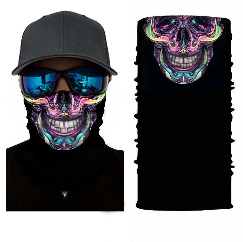 Skull Half Face Series Magic Headband Seamless Protective Warm Scarf Outdoor Equipment Mask