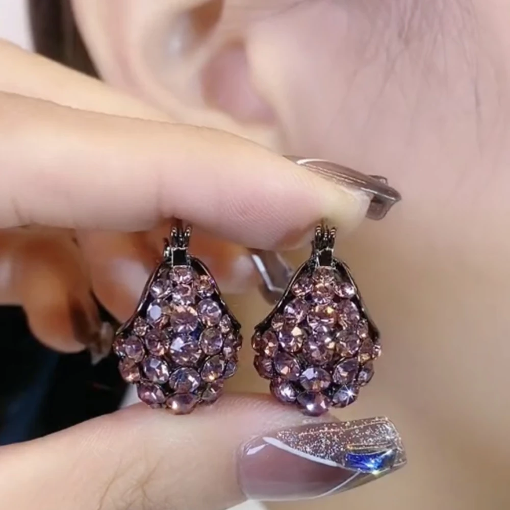 Women's Purple Crystal Earrings