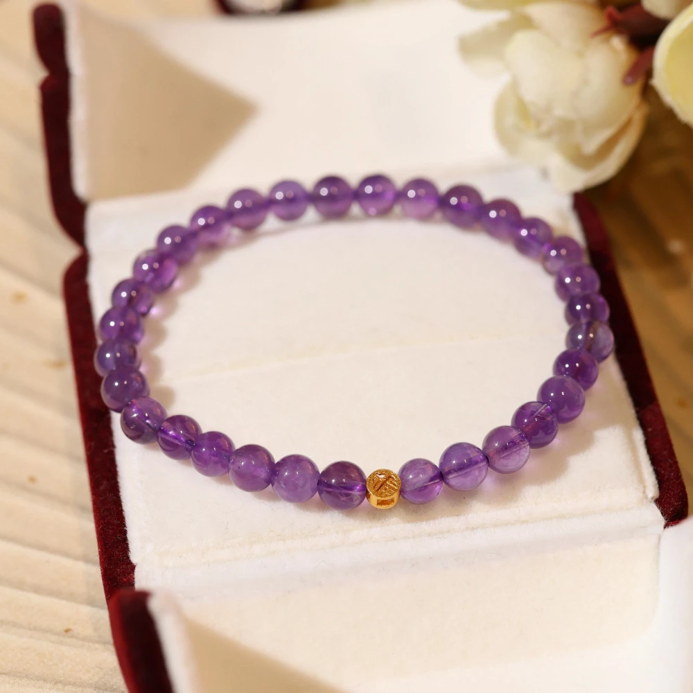 Single Circle Amethyst Hand With Coin Accessory