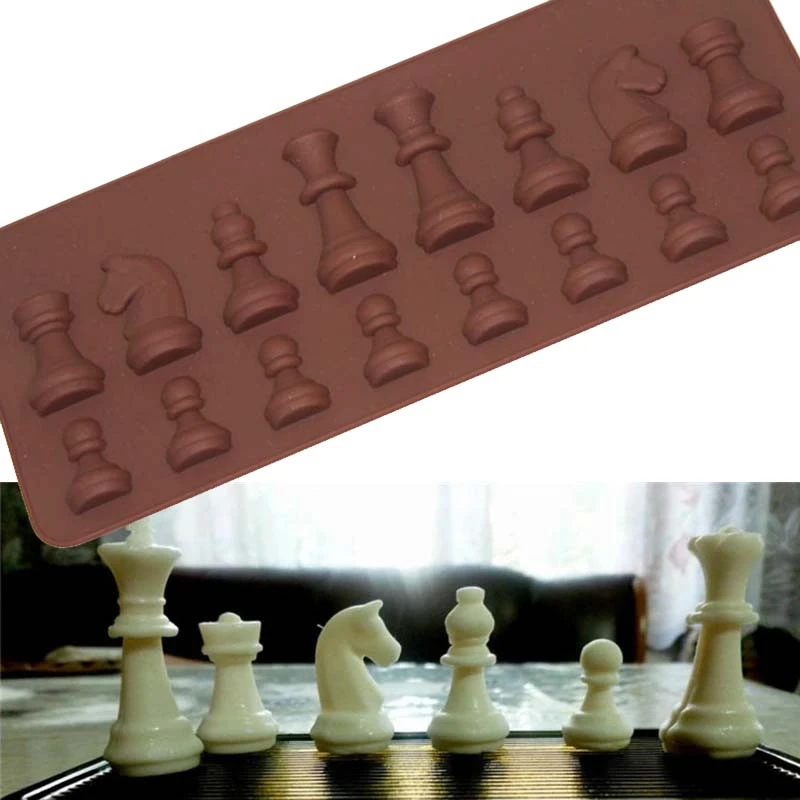 DIY Silicone Chess Chocolate Mold Baking