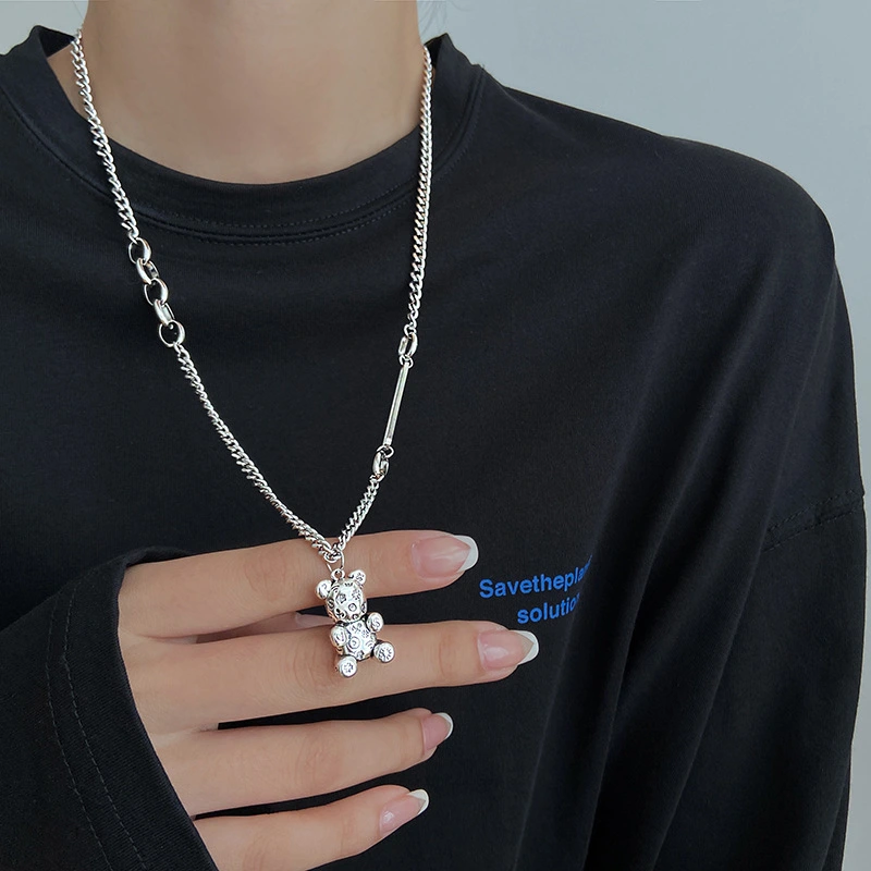 Fashion Cute Bear Pendant Sweater Neckchain