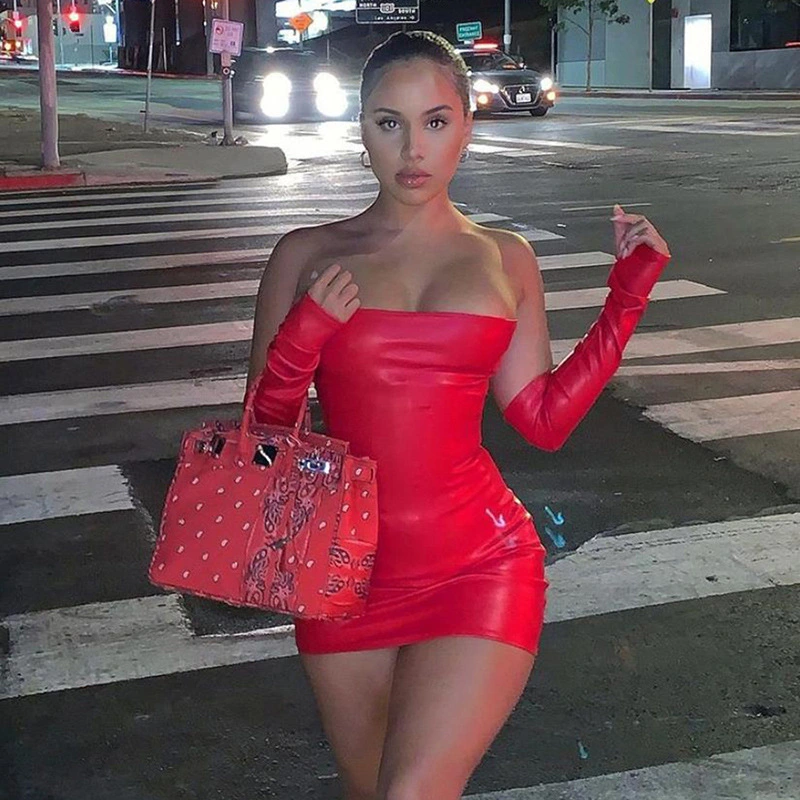 Women's New Fashion Design Off-neck Sheath Dress