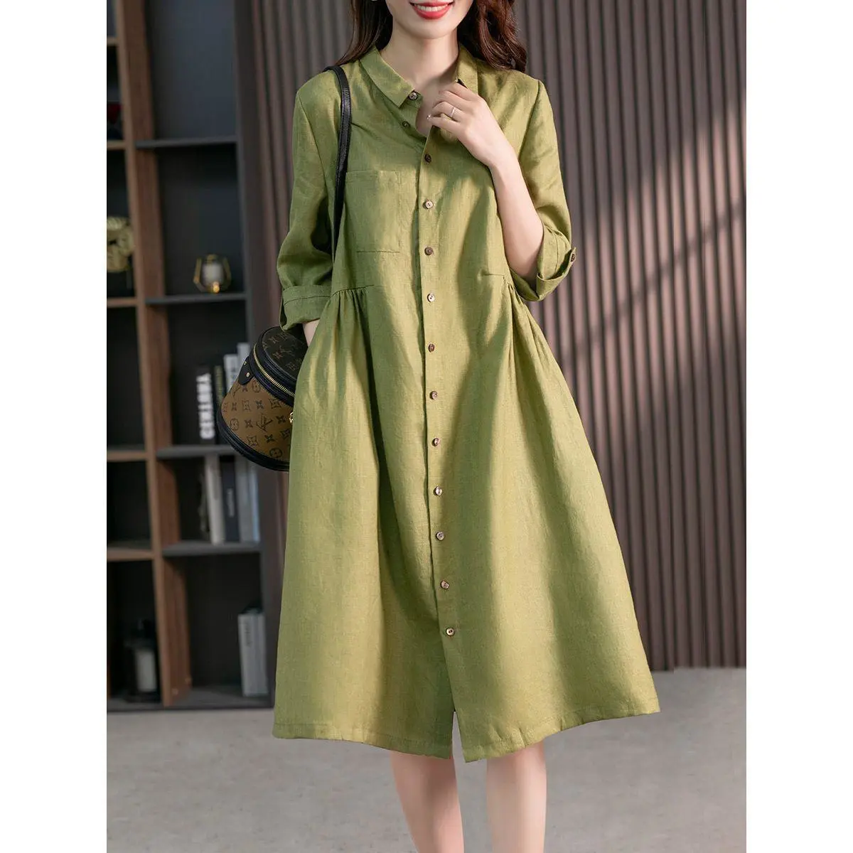 Loose Fitting Cotton Linen Dress