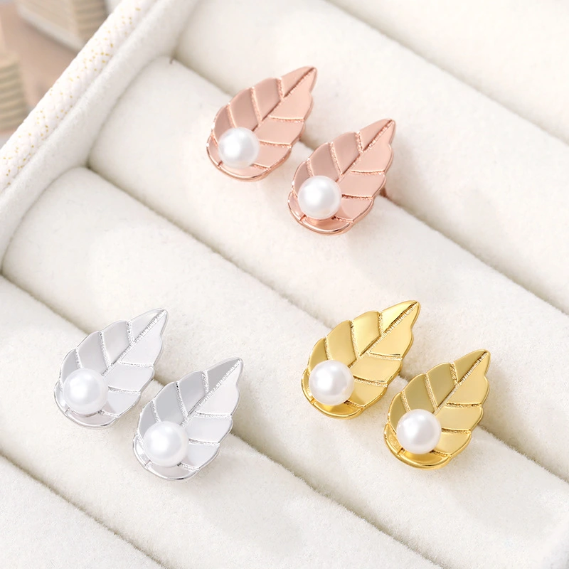 Hot Sale Leaf-shapepd Stud Earrings Ornament