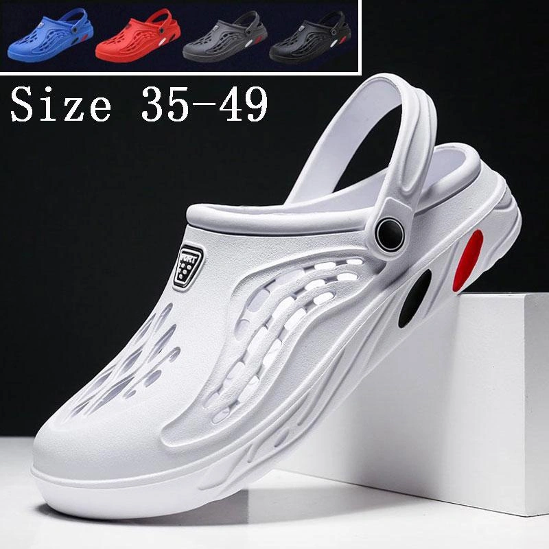 2023 NEW Summer Men Sandals Light EVA Mens Casual Shoes Hole Shoes Clogs Lovers Home Garden Outdoor Male Beach Flat Slippers