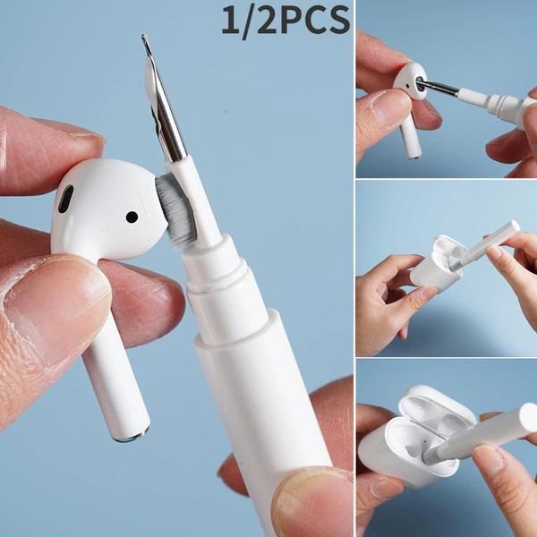 1/2 PCS Earbuds Cleaning Brush for Air-pods, Air-pods Pro 1 2, Portable 3 in 1 Wireless Earphone Case Cleaning Tools Kit Cleaning Brush