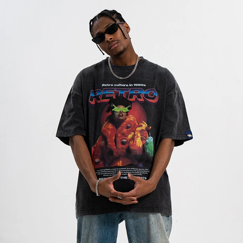 Fashion Print Loose Couple T-shirt