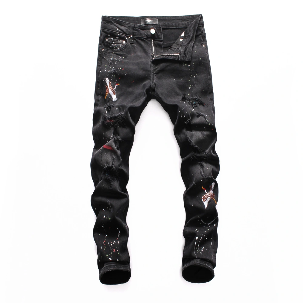 Men's Fashion Personality Tear Patch Jeans