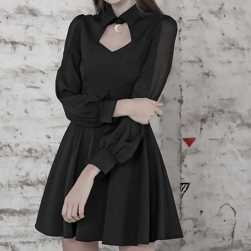 Women's Patchwork Mesh Crescent Dress
