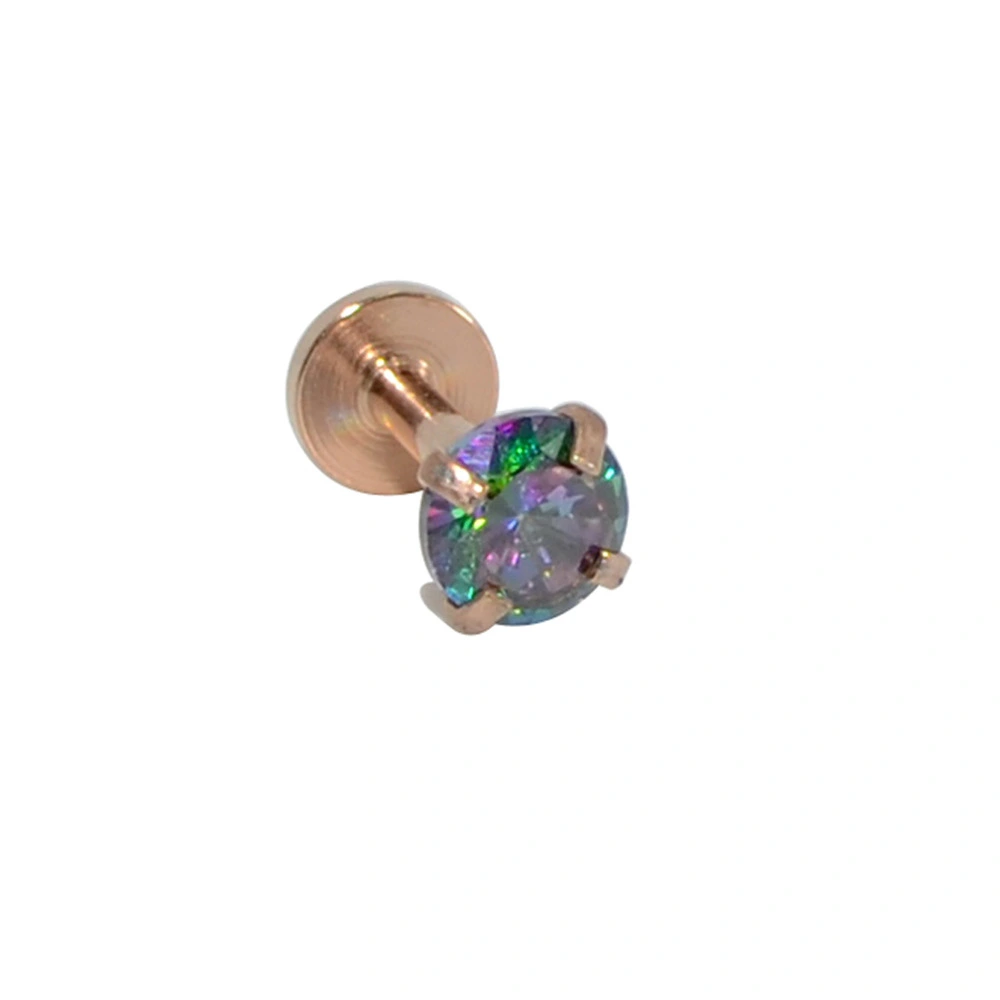 Women's Fashion Stainless Steel Catch Zirconia Lip Studs