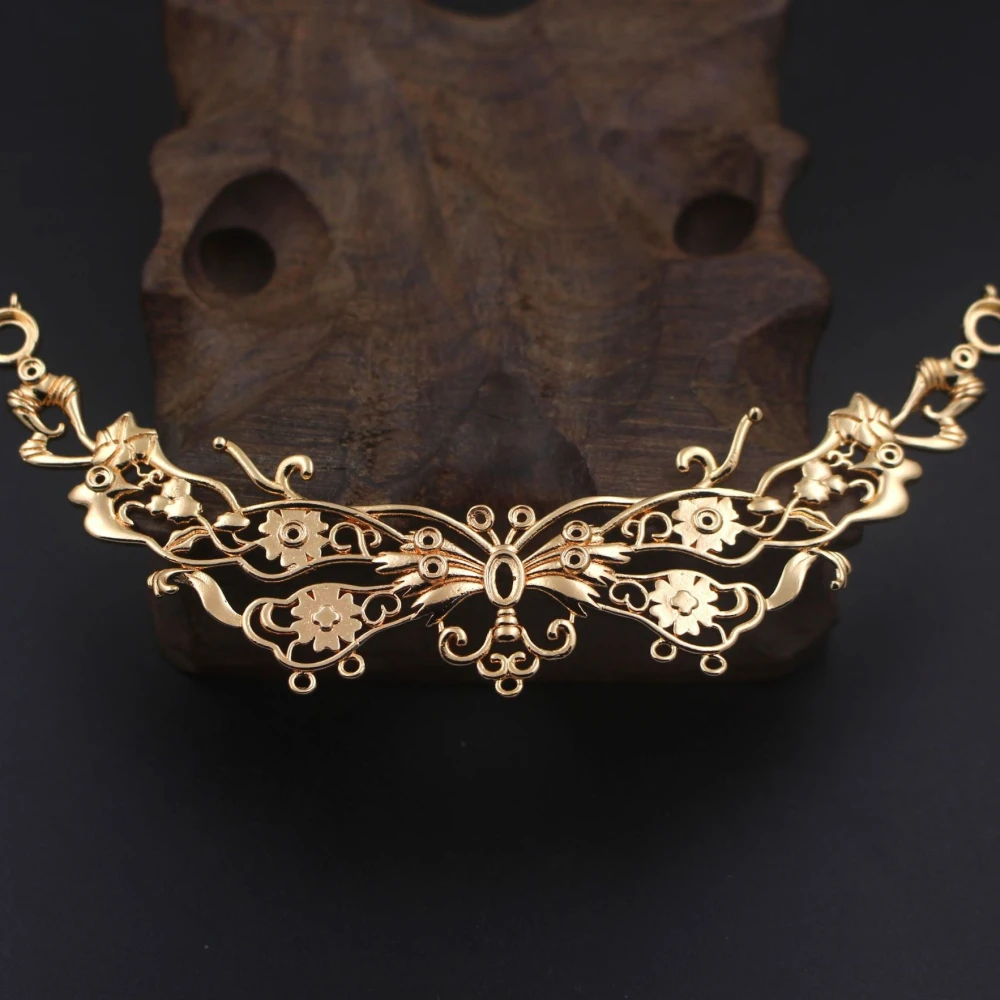 Ancient Style Cast Brass Butterfly Shape Pendant Necklace