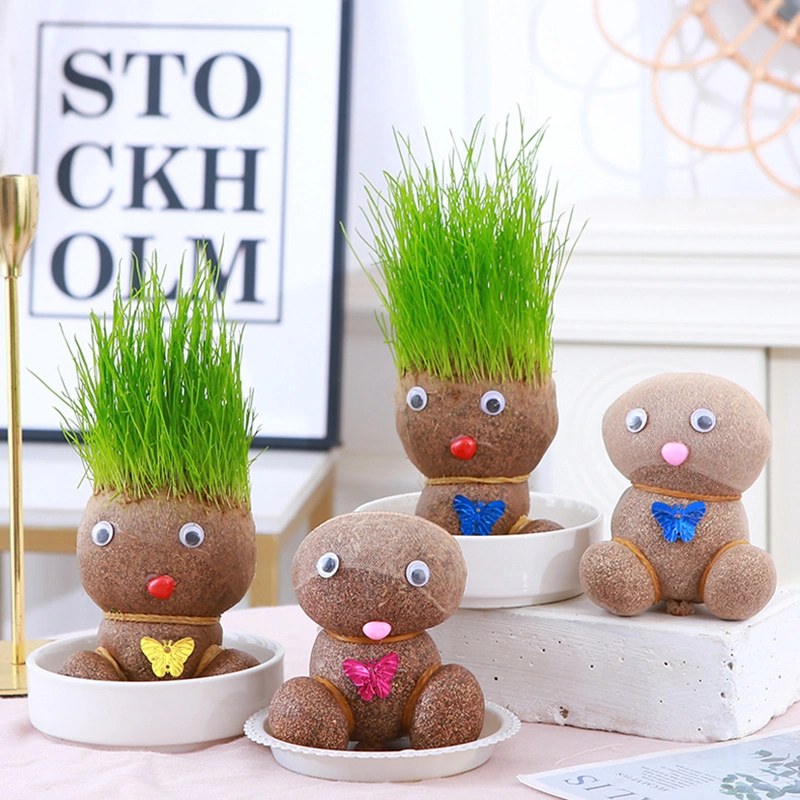 Creative Mini Head Long Grass Doll Office Desktop Ornaments