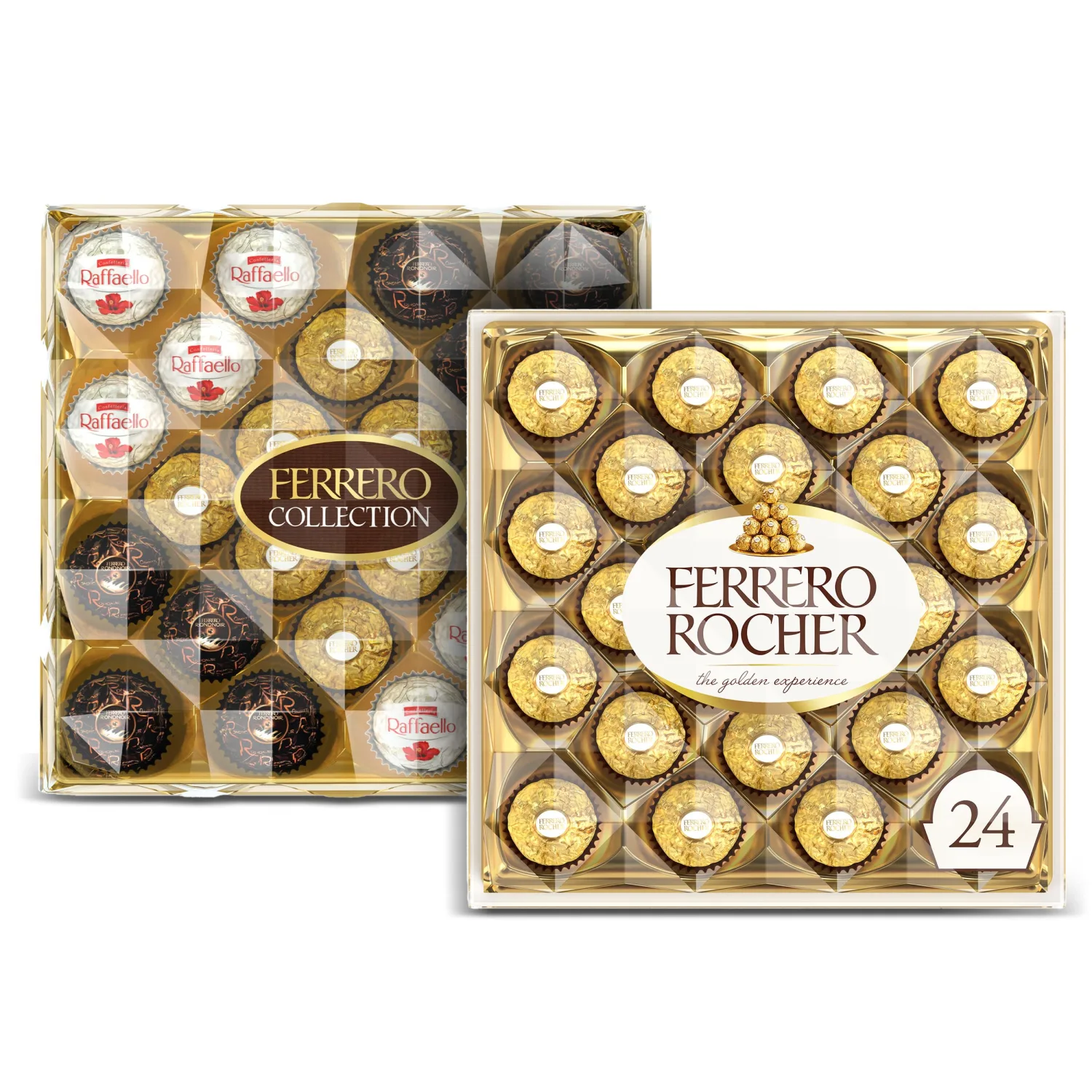 Ferrero Rocher Chocolate Gift Boxes, Ferrero Collection, Assorted Chocolate Candy, 2 Boxes, 19.6 oz total