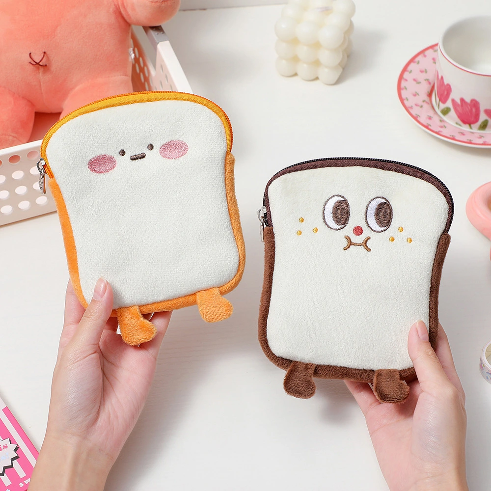 Korean Cartoon Toast Plush Zero Wallet