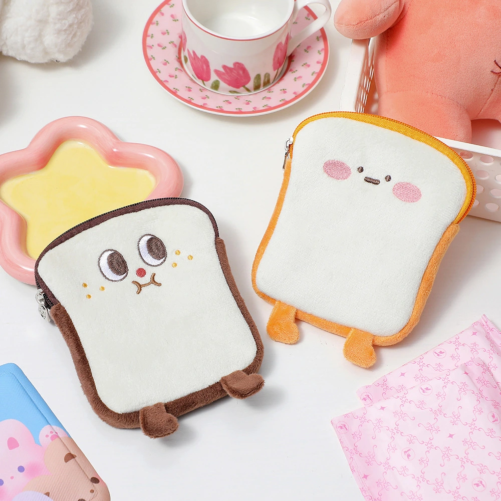 Korean Cartoon Toast Plush Zero Wallet