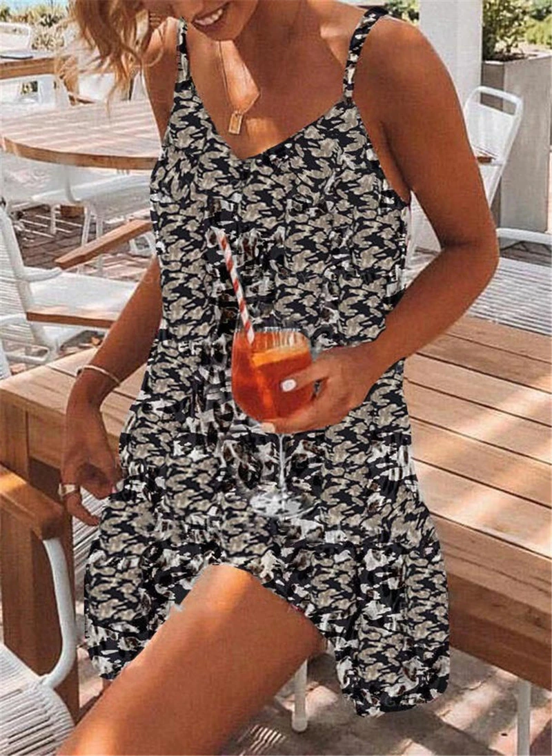 Independent Station Leopard Print Temperament Camisole Dress Women's Clothing