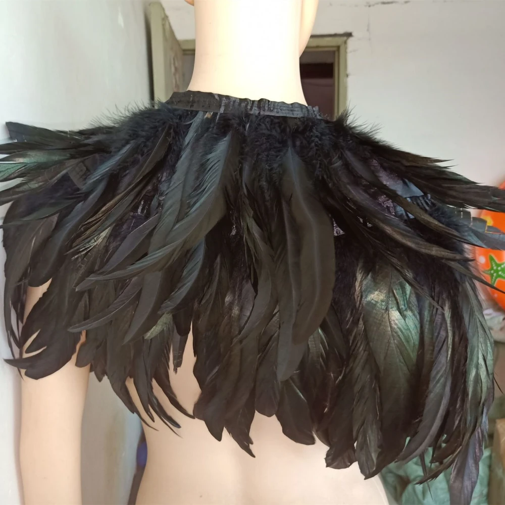 Performance Ball Shawl Feather Vest Fake Collar Scarf