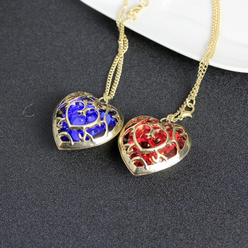 Fashion Hollow Heart Crystal Necklace