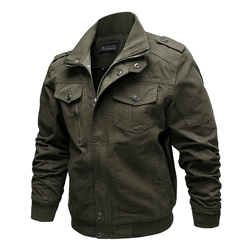 Spring New Men's Casual Cotton Military Jacket Outdoor Loose Large Size Workwear Jacket