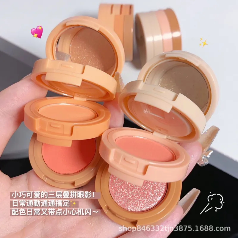 The new HUDAMOJI blush highlight repair powder three-layer integrated plate European and American makeup