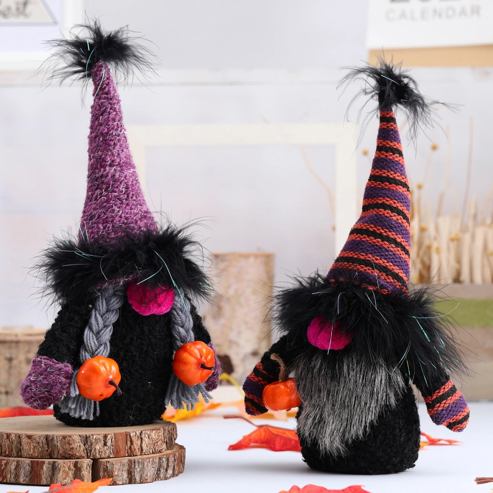 Purple Pumpkin Black Elf Rudolph Doll