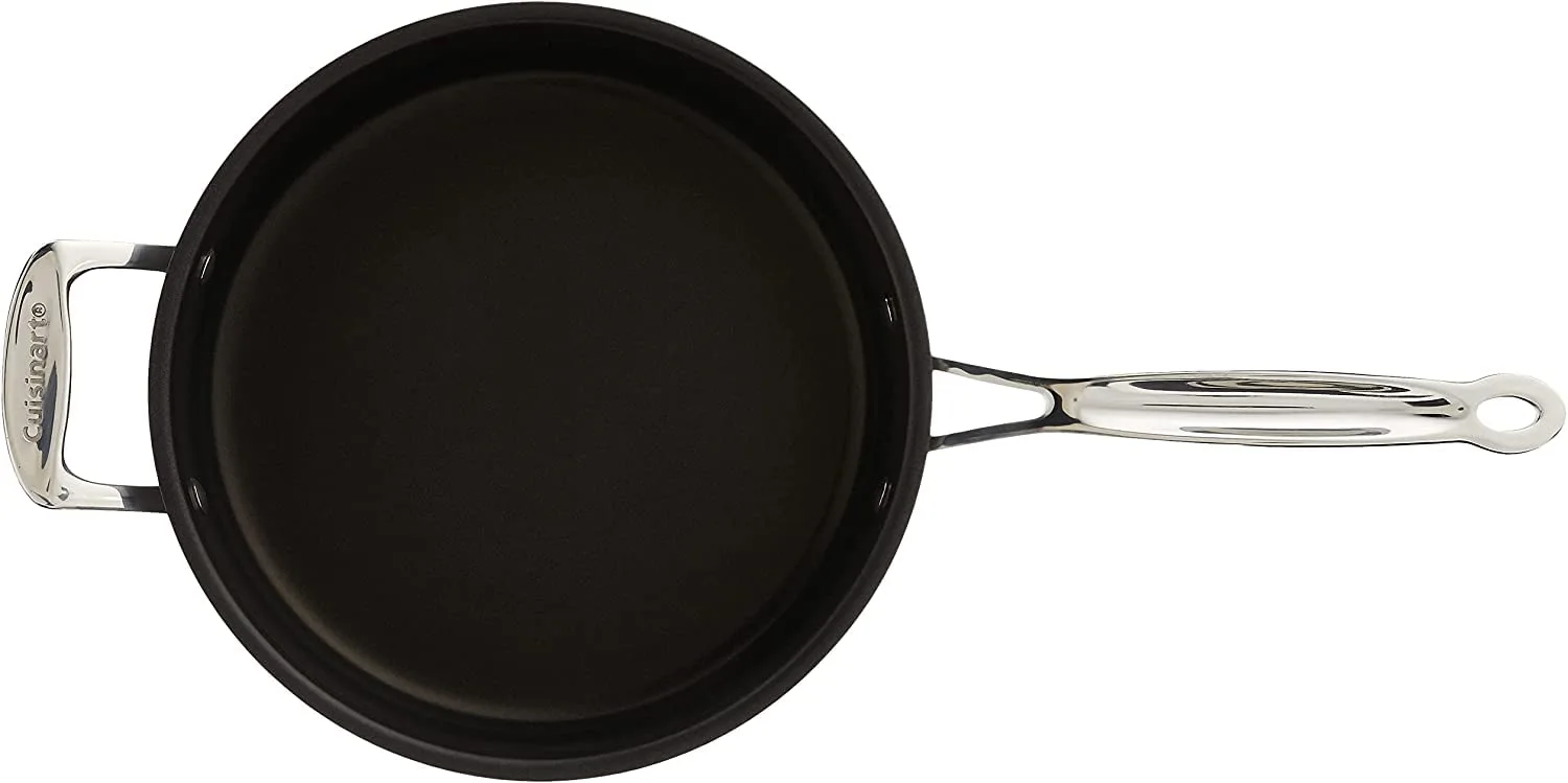 Cuisinart 633-24H Chef's Classic Nonstick Hard-Anodized 3-1/2-Quart Saute Pan with Helper Handle and Lid , Black