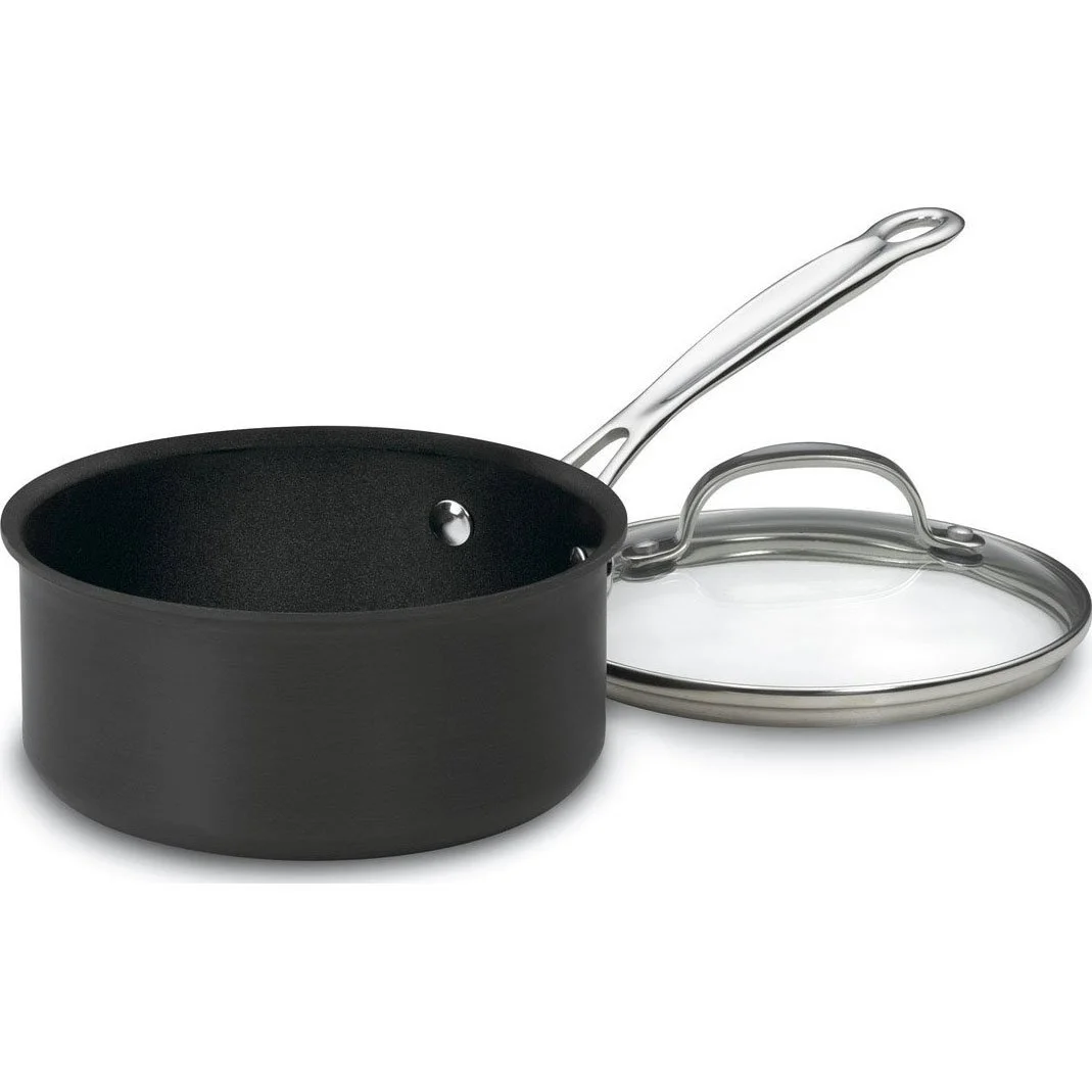 Cuisinart Chef's Classic Nonstick Hard-Anodized 1.5-Quart Saucepan with Lid, Black