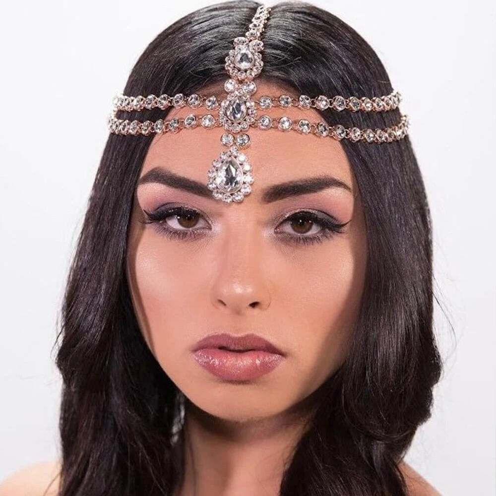 Personality Ethnic Wind Rhinestone Hair Chain