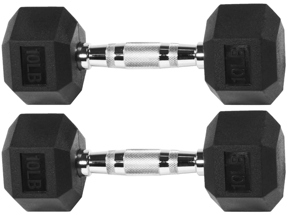 Premium Rubber Encased Hex Dumbbell, Pairs