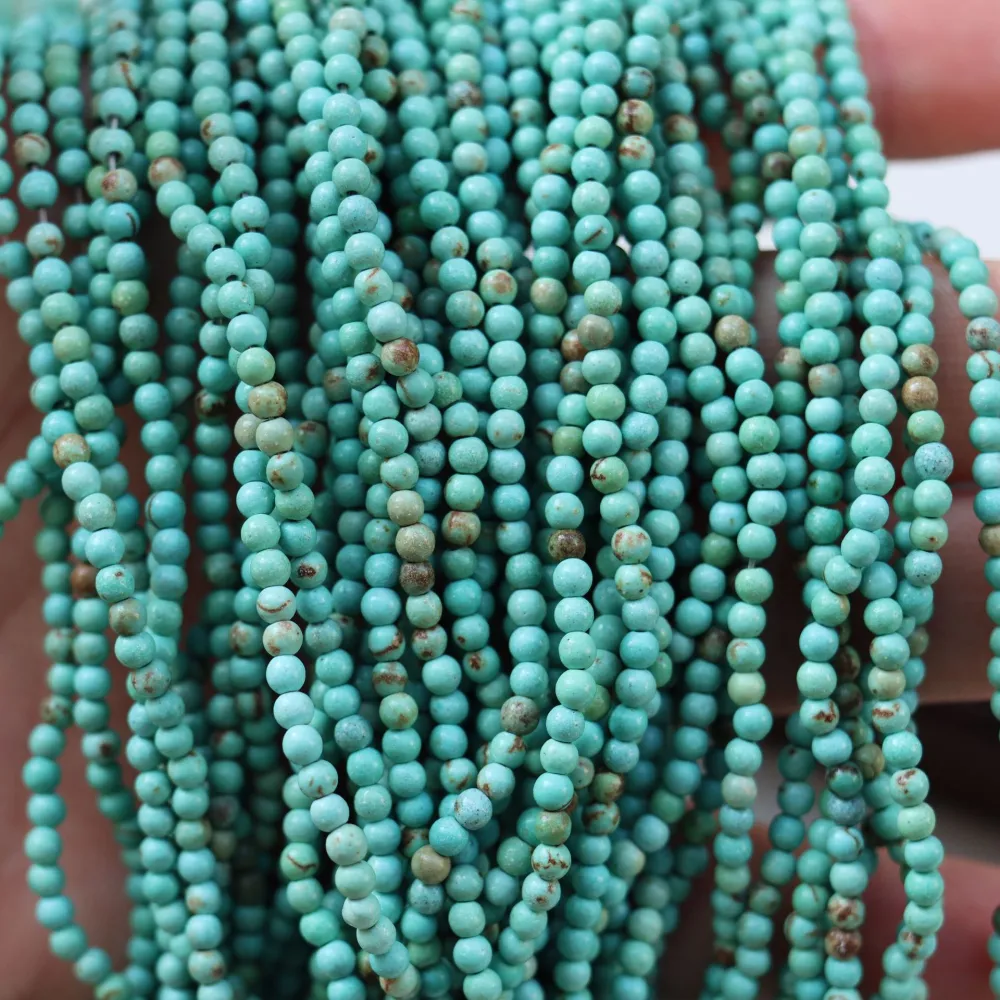 Natural Turquoise Round Beads Beaded Bracelet