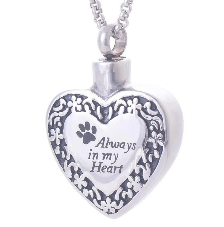 Stainless Steel Footprints Cinerary Casket Pendant
