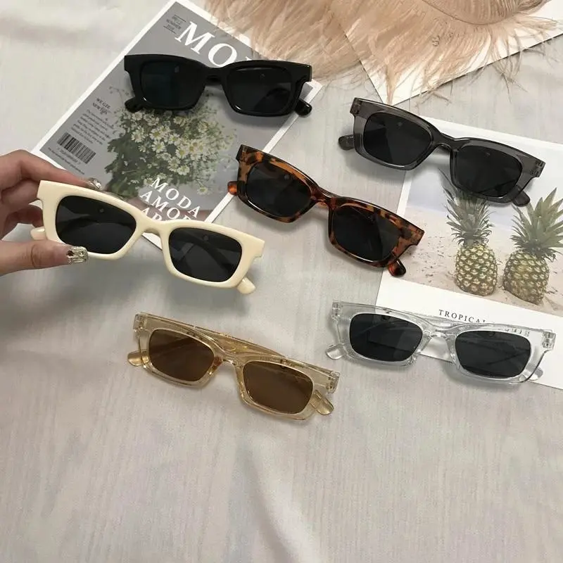 Women Rectangle Vintage Leopard Sunglasses Brand Designer Eyeglass Cat Eye Driver Goggles Cycling Sunglasses Fishing Eyewear