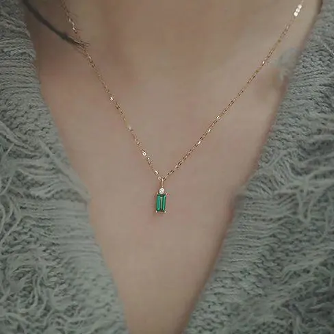 Grandma Green Zircon Princess Necklace